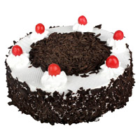 Send 500 gm Eggless Black Forest Cake to India