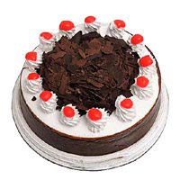 Send Rakhi Cakes to India. Online 1 Kg Eggless Black Forest Cakes