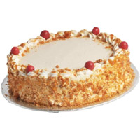 Send Rakhi Eggless Cake to India with 1 Kg Eggless Butter Scotch Cake From 5 Star Hotel