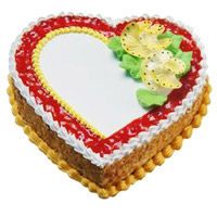 Deliver Rakhi and 3 Kg Heart Shape Butter Scotch Cakes in India