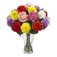 Send Mixed Carnation Vase 24 Best Flowers to India on Rakhi