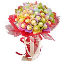 Send Diwali Gifts to India Same Day Delivery. 48 Pcs Ferrero Rocher Bouquet of Chocolates to India