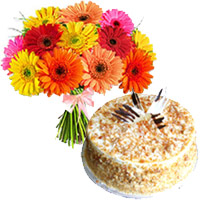 Mix Gerbera and Butter Scotch Cakes to India
