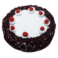 Send 1 Kg Eggless Black Forest Cake to India from 5 Star Bakery