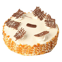 Send 1 Kg Eggless Butter Scotch Cake to India From 5 Star Bakery