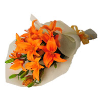 Get Well Soon Flowers to India : Orange Lily