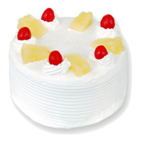 Online Cake Shop in India to send 2 Kg Eggless Pineapple Cake