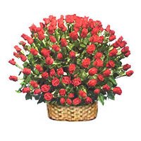 Same Day Durga Puja Flower Delivery in India comprising Red Roses Basket 250 Flowers