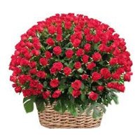 New Born Flowers India. Deliver Red Roses Basket 200 Flowers in Delhi