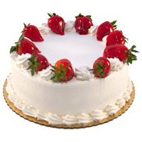 Online Cake delivery in India to send 1 Kg Strawberry Cake From 5 Star Bakery