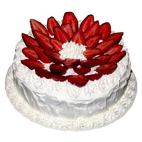 Deliver Online Cake in India comprising 3 Kg Strawberry Cake From 5 Star Bakery on Rakhi