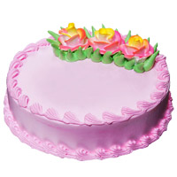Same Day Eggless Cake Delivery in India. Order for 500 gm Eggless Strawberry Cake on Rakhi