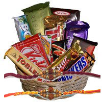 Basket of Assorted Rakhi Chocolates to India on Rakhi