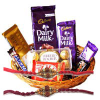 Celebrate by sending Rakhi Gift to India With Chocolate Basket