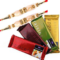 Send 4 Cadbury Temptation Chocolates With 3 Red Roses with Online Rakhi to India