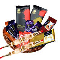 Basket of Assorted Chocolates and Rakhi in India