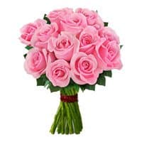 Diwali Flower to Mumbai to Send Pink Roses Bouquet 12 Flowers