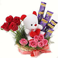 Father's Day gifts to India consisting 12 Red Roses 10 Ferrero Rocher Bouquet India